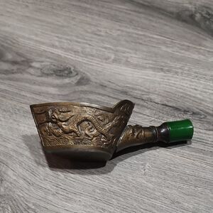 Vintage Brass Chinese Dragon Rice Scoop